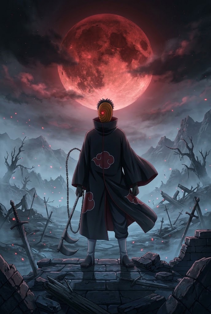 Obito Uchiha Akatsuki Sharingan close up portrait wallpaper